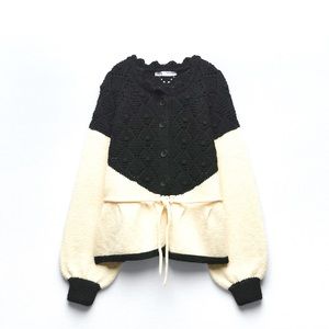 Zara drawstring knit cardigan.